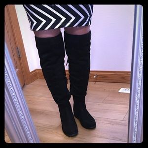 Over the knee wide width new black boots size 8.5
